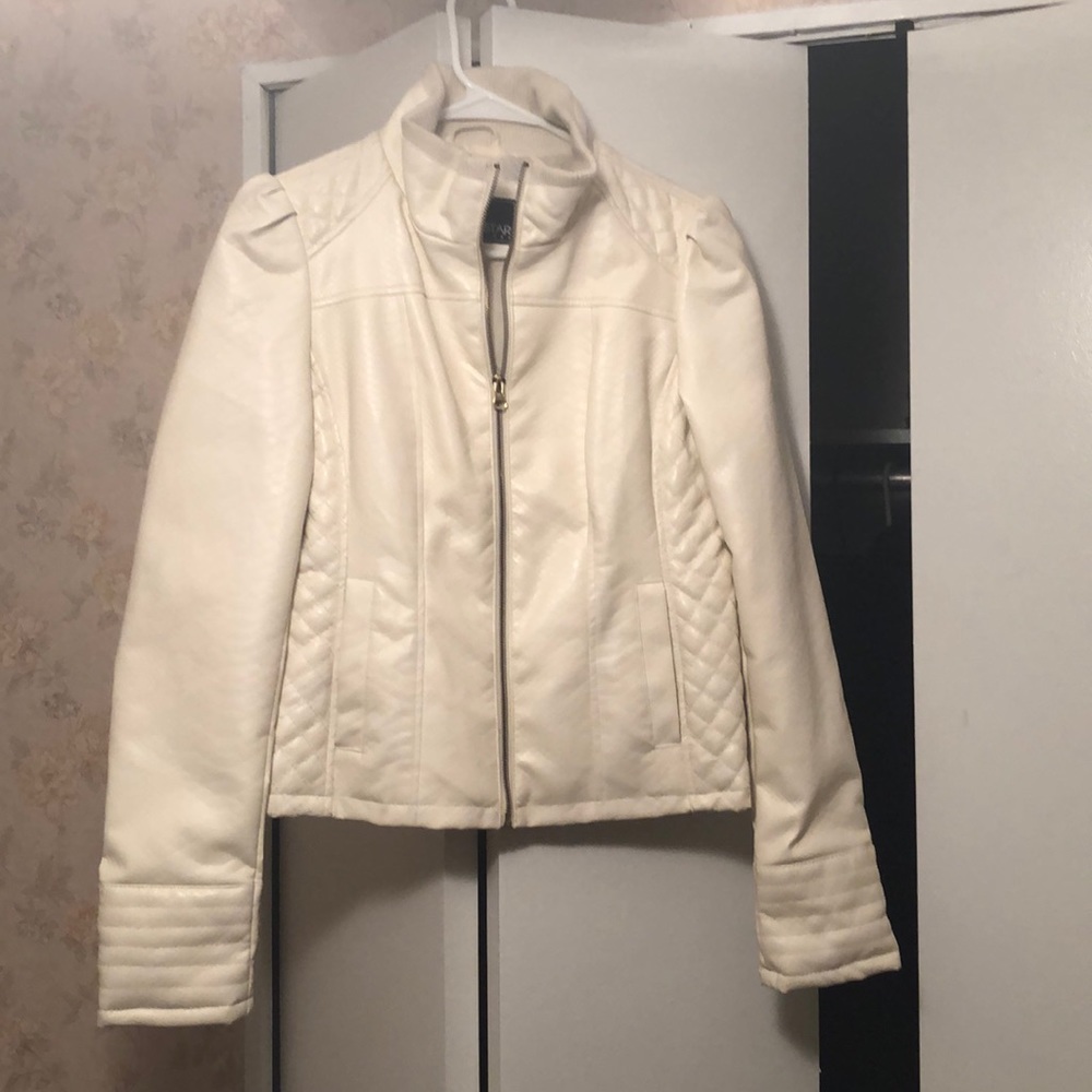 Cute white jacket. Looks like leather but isn’t!